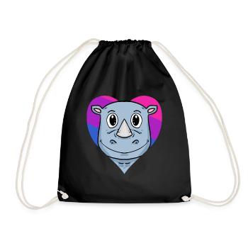 Bisexuell Nashorn Geschenk - Turnbeutel - Schwarz - Vorne