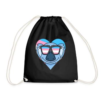 Transgender Transsexuell Koala Geschenk - Turnbeutel - Schwarz - Vorne