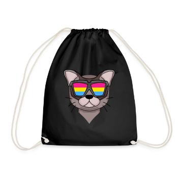 Chat pansexuel de Birmanie - Chat avec lunettes - Sac de sport léger - noir - Devant