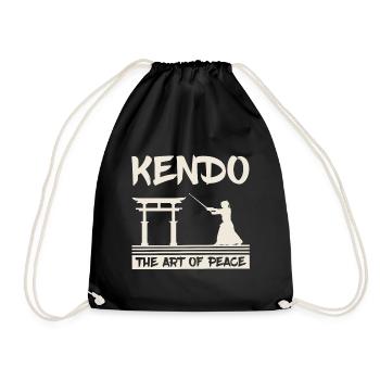 Kendo The Art of Peace Kenjutsu Japan - Drawstring Bag - black - Front