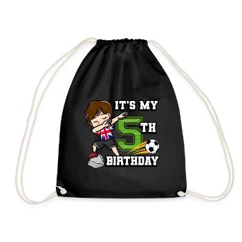Soccer Boy C’est mon drapeau du 5e anniversaire - Sac de sport léger - noir - Devant