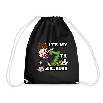 Soccer Boy C’est mon drapeau du 7e anniversaire - Sac de sport léger - noir - Devant