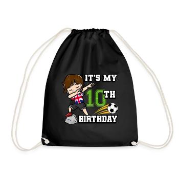 Soccer Boy C’est mon drapeau de 10e anniversaire - Sac de sport léger - noir - Devant
