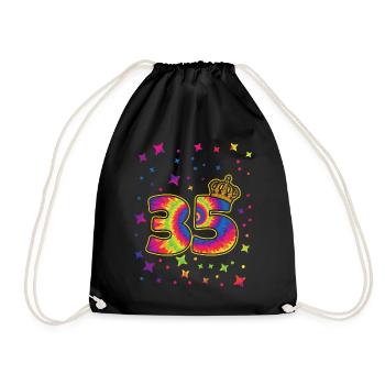Tie-dye 35. Geburtstagsfeier 35 Jahre Alter - Turnbeutel - Schwarz - Vorne