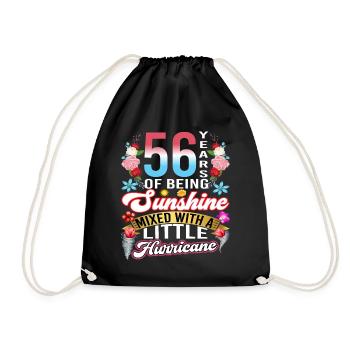 56 years of sunshine mixed with a small - Drawstring Bag - black - Front