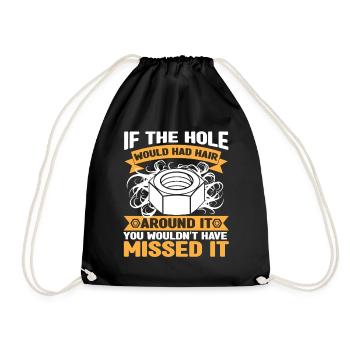 Si le trou avait des cheveux | | de cadeaux mécaniques - Sac de sport léger - noir - Devant