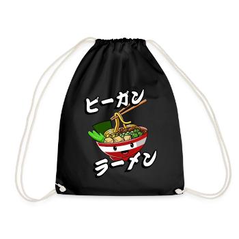 Ramen végétalien | Chemise amateur de ramen | - Sac de sport léger - noir - Devant