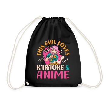 Dieses Mädchen Liebt Karaoke | Anime-liebhaber | - Turnbeutel - Schwarz - Vorne