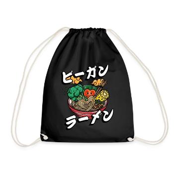 Ramen végétalien | Chemise amateur de ramen | - Sac de sport léger - noir - Devant
