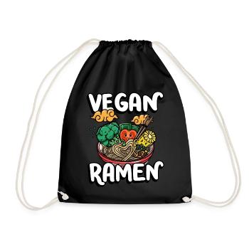 Ramen végétalien | Chemise amateur de ramen | - Sac de sport léger - noir - Devant