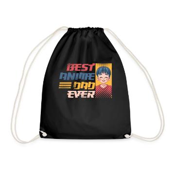 Best Anime Dad Ever | Anime Lover | Otaku Shirt | - Drawstring Bag - black - Front