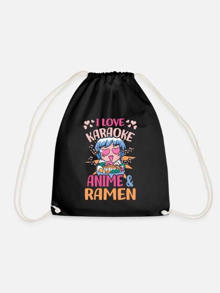 Karaoke Anime | Anime Lover | Anime lovers | - Drawstring Bag - black