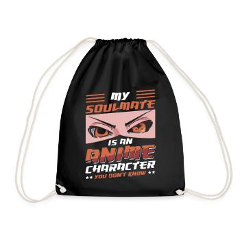 Mein Seelenverwandter Ist Ein Anime-charakter | - Turnbeutel - Schwarz - Vorne