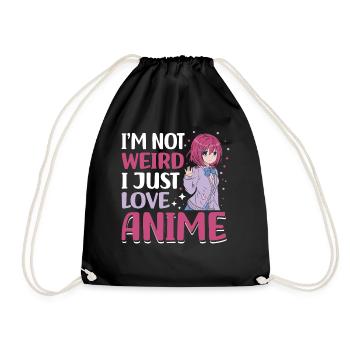 Not Strange I Just Love Anime | - Drawstring Bag - black - Front