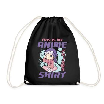 This Is My Anime Pajama Clothing | - Drawstring Bag - black - Front