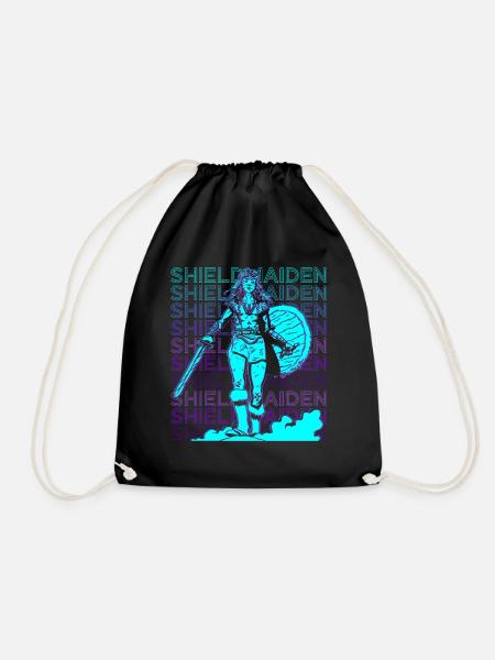 Shieldmaiden Schildmaid Wikinger Nordische Mytholo - Turnbeutel - Schwarz