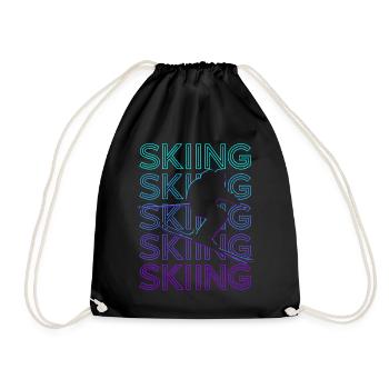 Ski Skieurs Ski Rétro - Sac de sport léger - noir - Devant