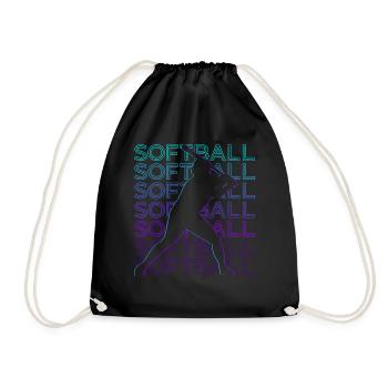 Joueur de Softball Rétro - Sac de sport léger - noir - Devant