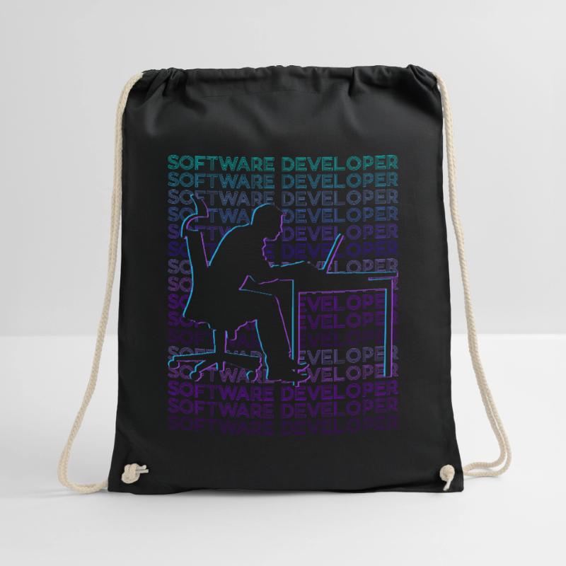 Software Developer Software Development Retro Drawstring Bag
