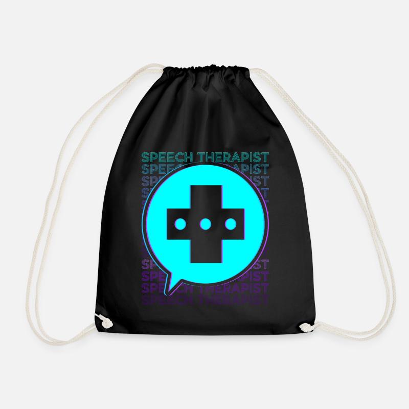 Sprachtherapeutin Sprachtherapie Retro - Turnbeutel - Schwarz