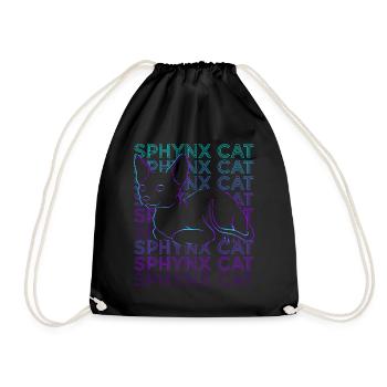 Sphynx Katze Retro - Turnbeutel - Schwarz - Vorne