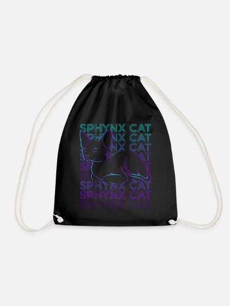 Sphynx Katze Retro - Turnbeutel - Schwarz