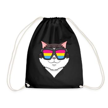 Pansexuell Ragdoll - Katze mit Brille - Turnbeutel - Schwarz - Vorne