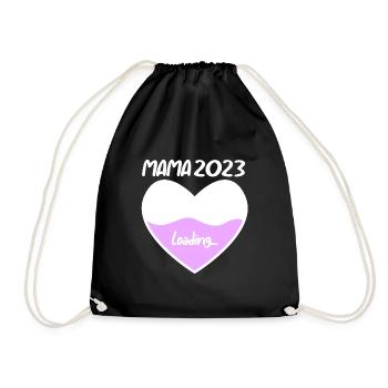Mom 2023 Mother Pregnancy Pregnant - Drawstring Bag - black - Front