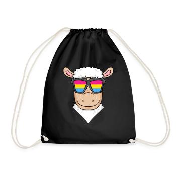 Pansexual Sheep Gift - Drawstring Bag - black - Front