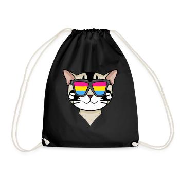 Pansexual American Shorthair - Chat avec lunettes - Sac de sport léger - noir - Devant