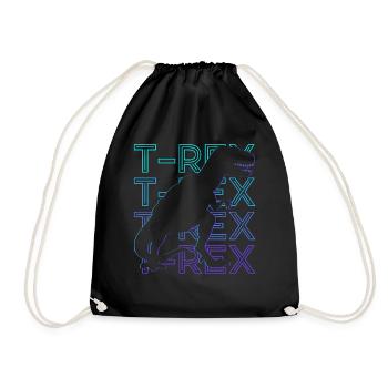 T-Rex Dinosaure T Rex Dino Rétro - Sac de sport léger - noir - Devant