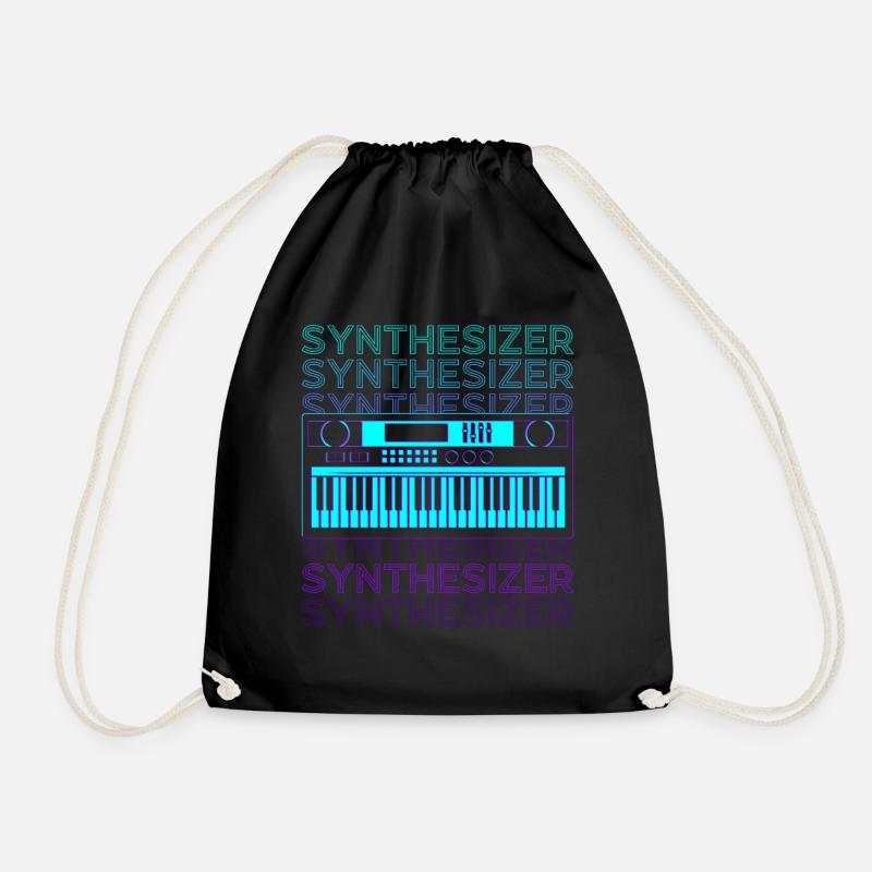 Synthesizer Retro - Turnbeutel - Schwarz