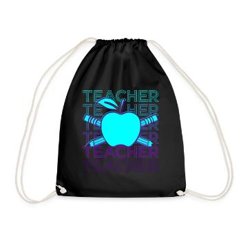 Teacher Retro - Drawstring Bag - black - Front