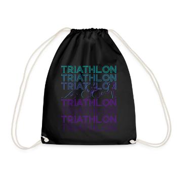 Triathlon Triathlet Retro - Turnbeutel - Schwarz - Vorne