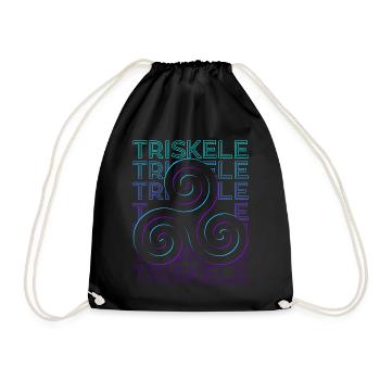 Triskele Triskelion Old Celtic symbol - Drawstring Bag - black - Front