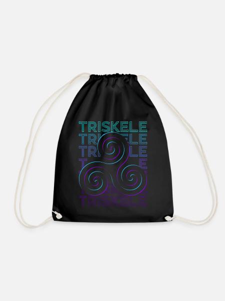 Triskele Triskelion Old Celtic symbol - Drawstring Bag - black