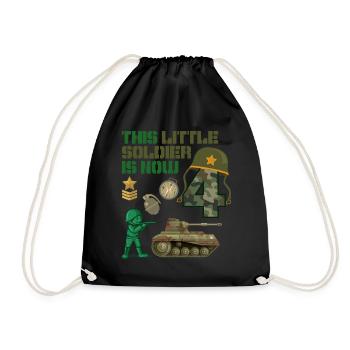 Ce petit soldat est maintenant 4 Army Tank 4. - Sac de sport léger - noir - Devant