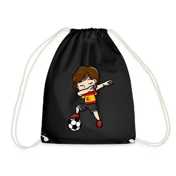 Dabbing jeunes joueurs de football drapeau espagnol - Sac de sport léger - noir - Devant