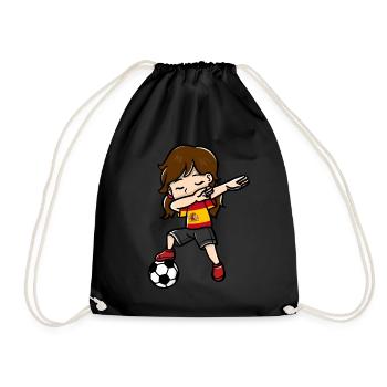 Dabbing Girls Football Player Drapeau espagnol - Sac de sport léger - noir - Devant