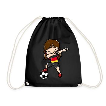 Dabbing Girls Football Player Drapeau allemand - Sac de sport léger - noir - Devant
