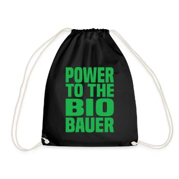 Power To The Bio Bauer - Turnbeutel - Schwarz - Vorne