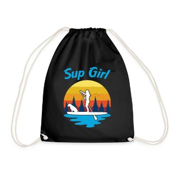 Sup Girl Stand Up Paddleboarding Water Sport - Turnbeutel - Schwarz - Vorne