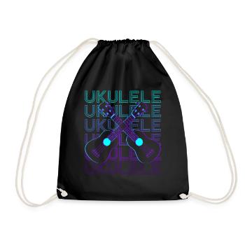 Ukulele Spieler Ukulelist Retro - Turnbeutel - Schwarz - Vorne