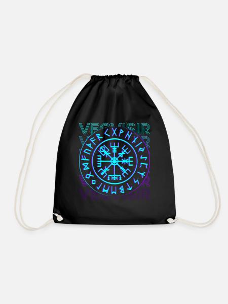 Vegvisir Wikinger nordische Rune nordische Mytholo - Turnbeutel - Schwarz