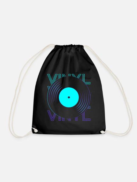 Vinyl-Schallplatte Vinyl-Schallplattenspieler Phon - Turnbeutel - Schwarz