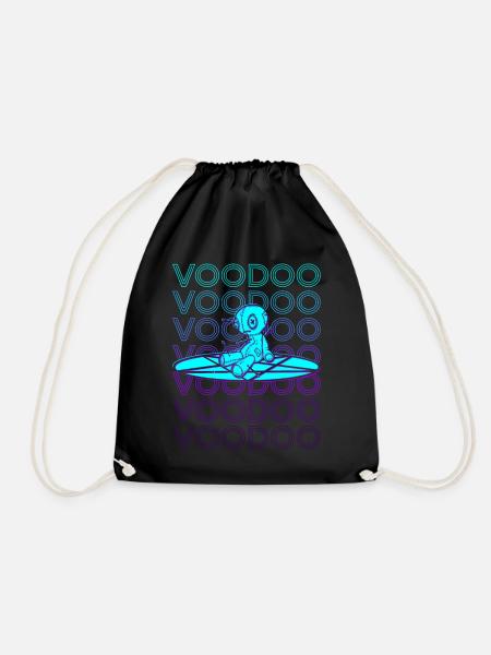 Voodoo Puppe Pentagramm Hexerei Retro - Turnbeutel - Schwarz