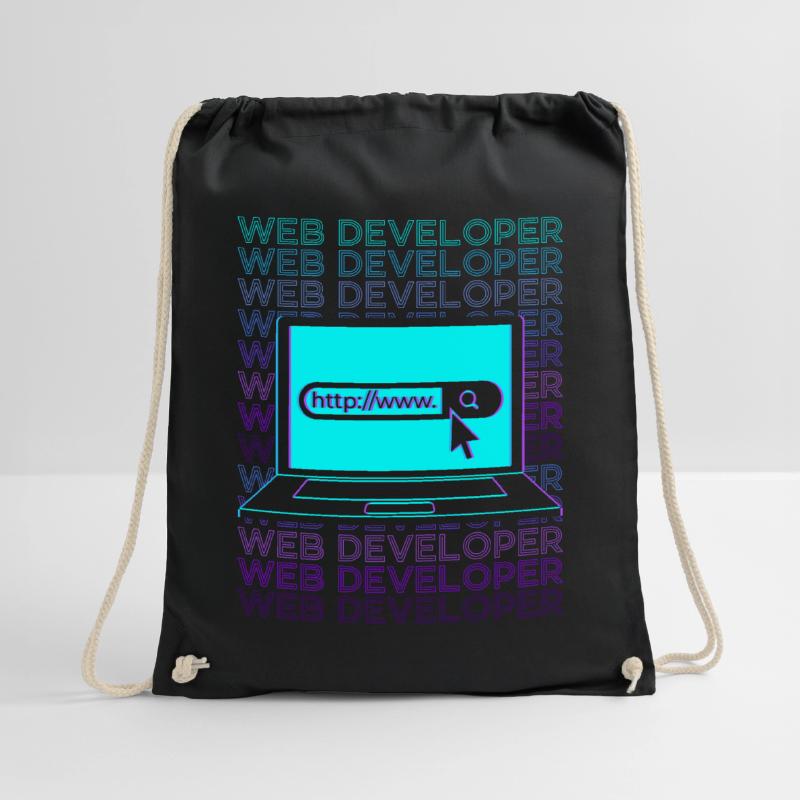 Web Developer Web Development Retro Drawstring Bag