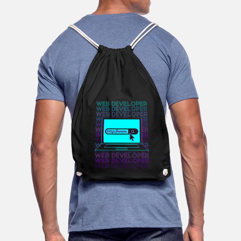 Web Developer Web Development Retro Drawstring Bag