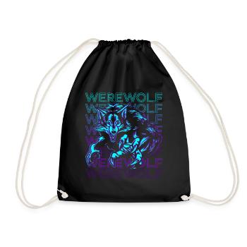 Loup-garou Rétro - Sac de sport léger - noir - Devant