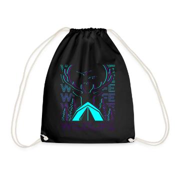 Faune Camping Camping Camping Rétro - Sac de sport léger - noir - Devant